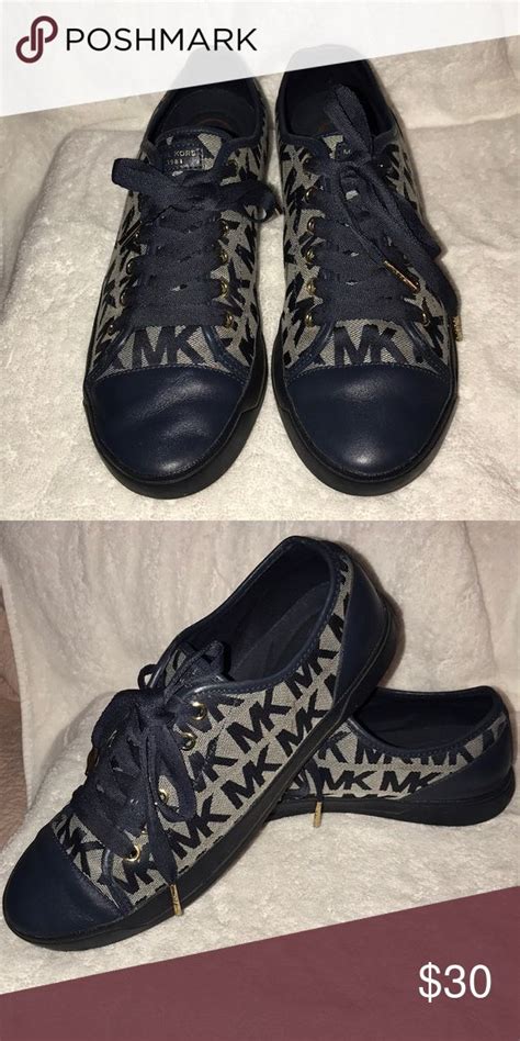 michael kors navy blue sneakers|navy blue michael kors sneakers.